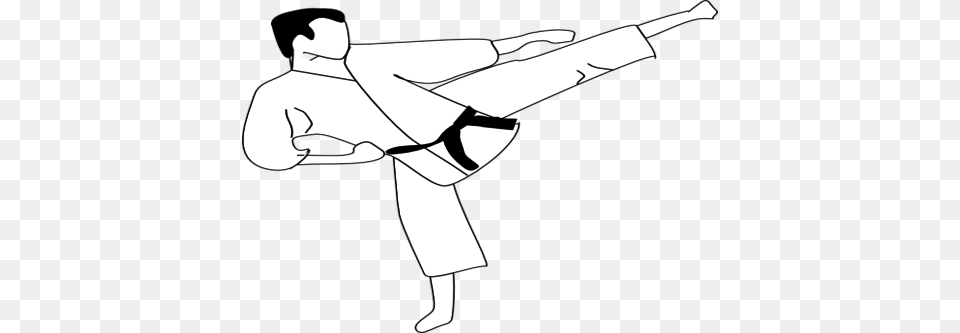 Coloring Karate Kick, Judo, Martial Arts, Person, Sport Free Png