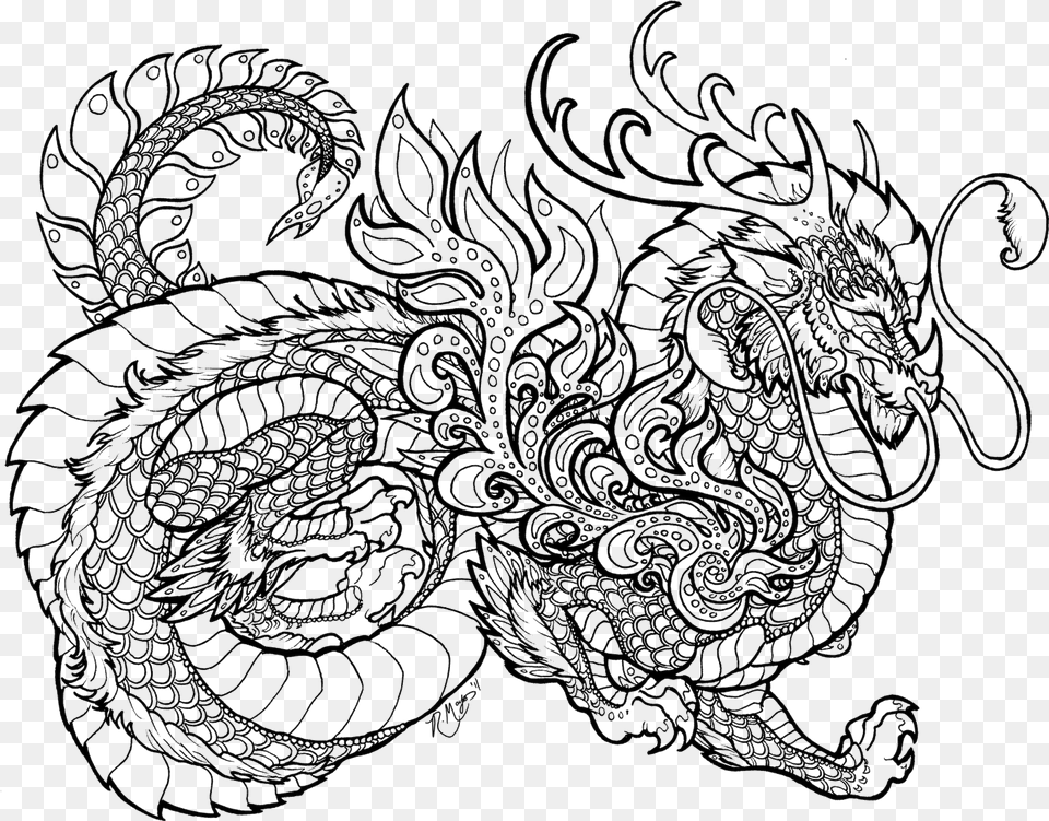 Coloring Pages For Adults Adult Colouring Pages Dragon, Pattern, Art, Drawing, Blackboard Png Image