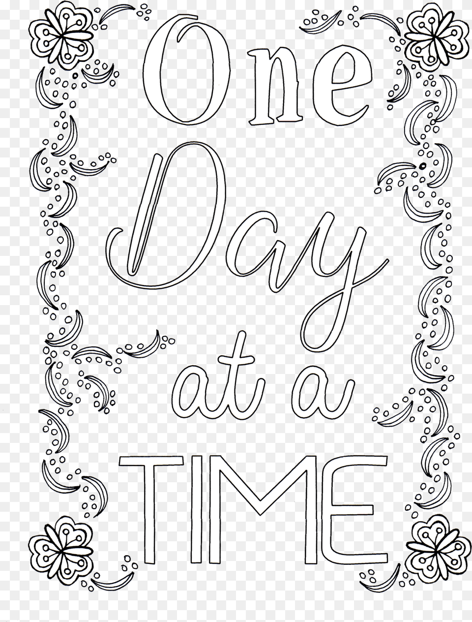 Coloring Pages For Adults One Day, Book, Publication, Text Free Png Download