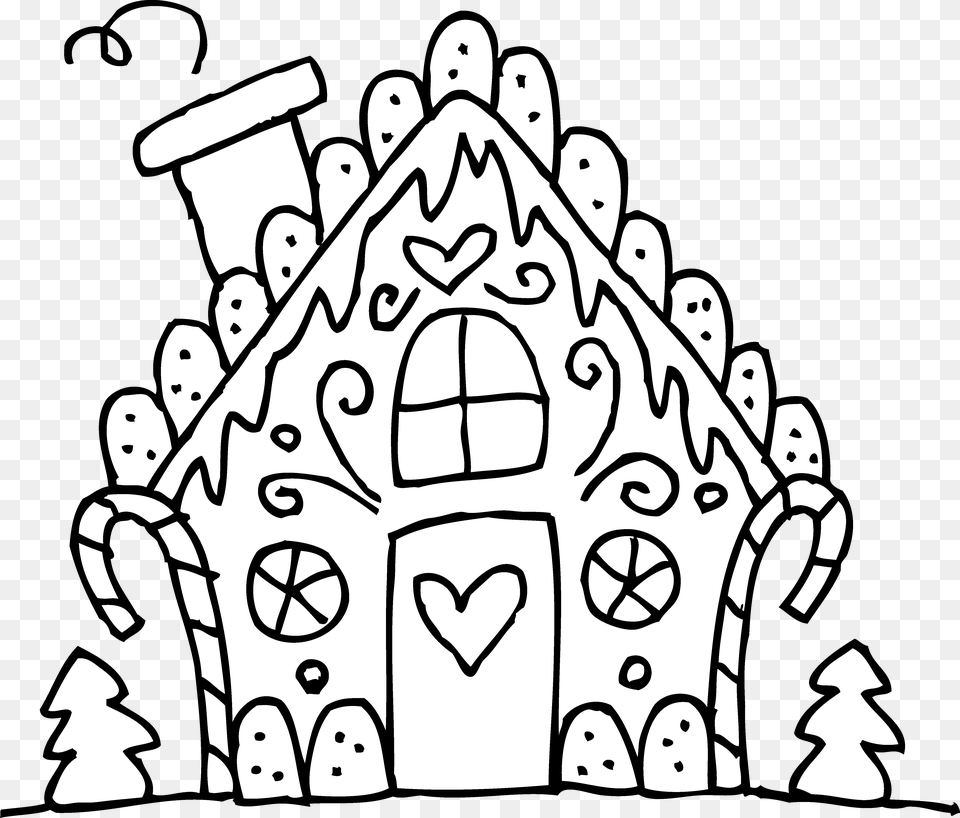 Coloring Pages Gingerbread House Coloring Book Cute Gingerbread House Coloring Pages, Art, Doodle, Drawing, Face Free Png