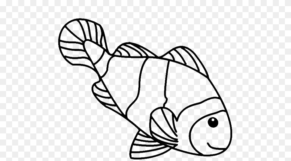 Coloring Pages Luxury Fish Drawings For Kids Simple Clown Fish To Color, Aquatic, Water, Animal, Sea Life Png
