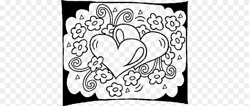 Coloring Pages Of Hearts, Gray Png Image