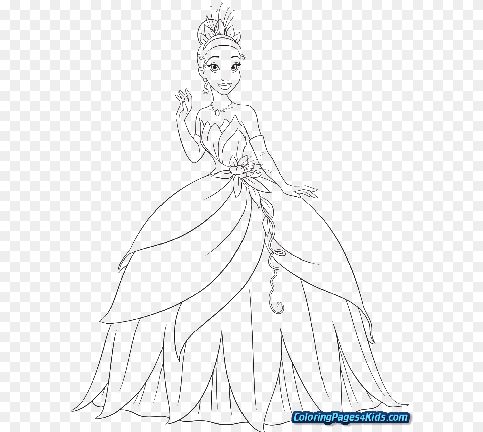 Coloring Pages Of Tiana Disney Princess Coloring Pages Tiana, Accessories, Jewelry, Person, Face Png Image