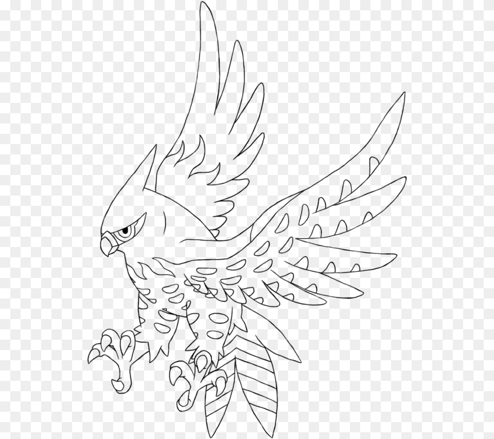 Coloring Pages Pokemon Fletchinder Black And White Talonflame, Gray Free Png