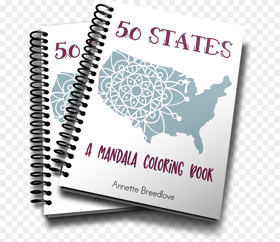 Coloring Pages States Coloring Book Pages Mandala In Two Notebooks, Page, Text, Diary, Publication Free Transparent Png