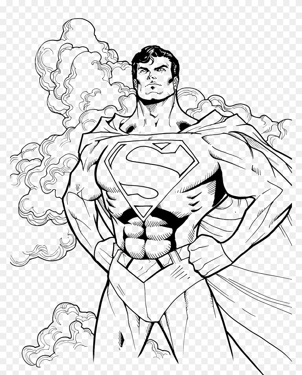 Coloring Pages Superman Book, Stencil, Person, People, Adult Png