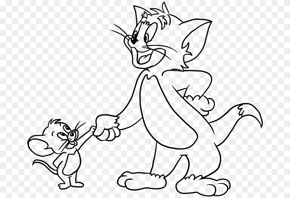 Coloring Pages Tom And Jerry Tom And Jerry Diagram, Kneeling, Person, Art, People Png