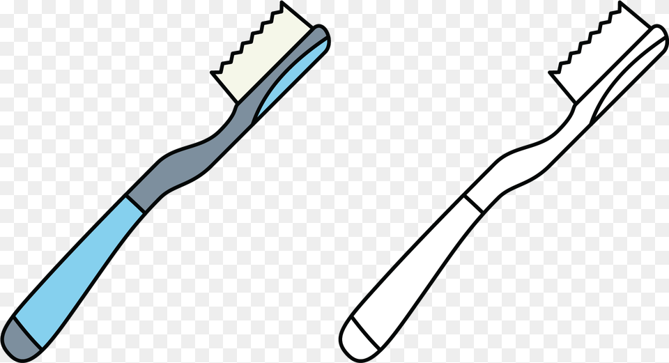 Coloring Toothbrush For Kids Horizontal, Brush, Device, Tool, Blade Free Png Download