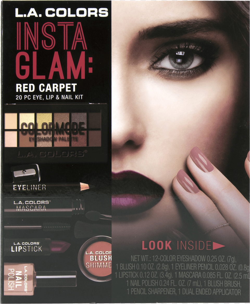 Colors Beauty Book Set For Insta Glam Red Carpet La Colors Insta Glam, Advertisement, Poster, Adult, Person Free Png Download