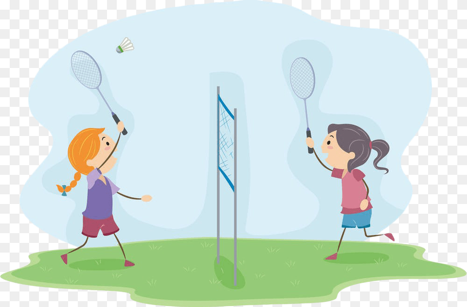 Colors Clipart Badminton Play Badminton Cartoon, Sport, Person, Baby, Tennis Free Transparent Png