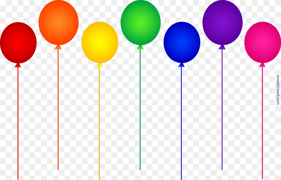 Colors Clipart Rainbow 5 Balloons In A Row, Balloon Free Transparent Png