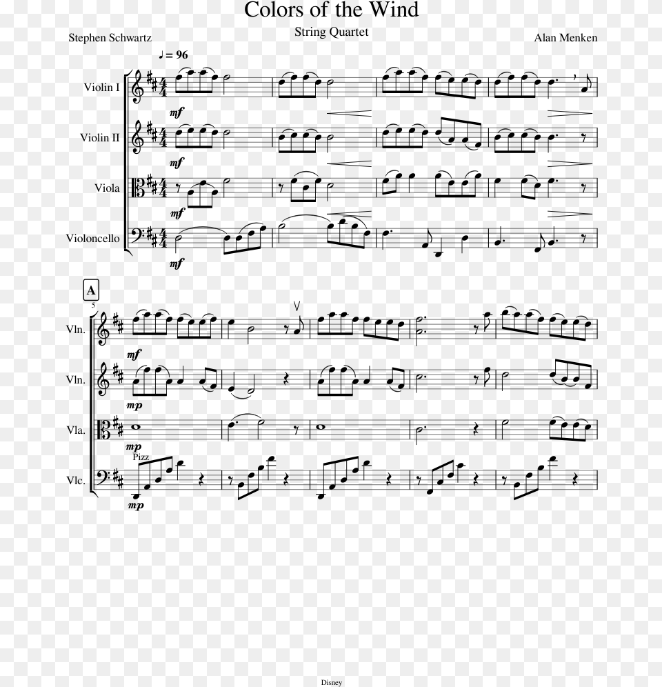 Colors Of The Wind Final Mii Song Clarinet Sheet Music, Gray Png