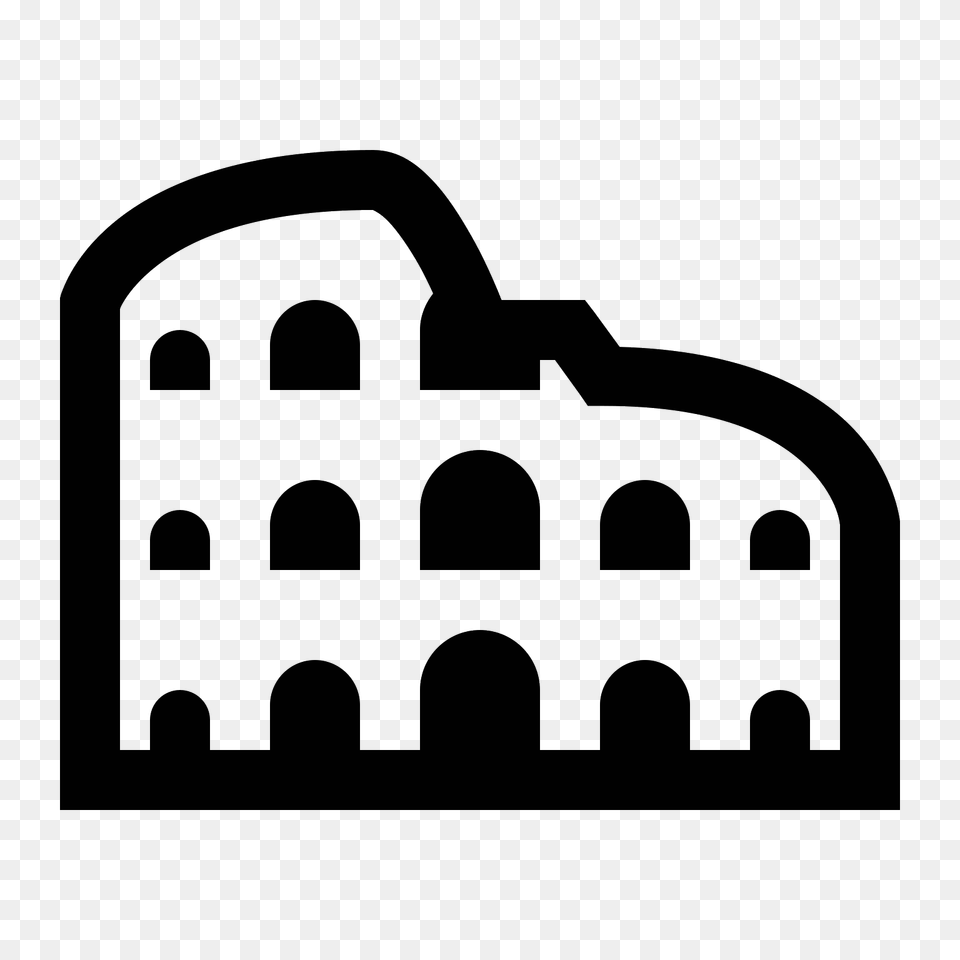Colosseo Icon, Gray Png