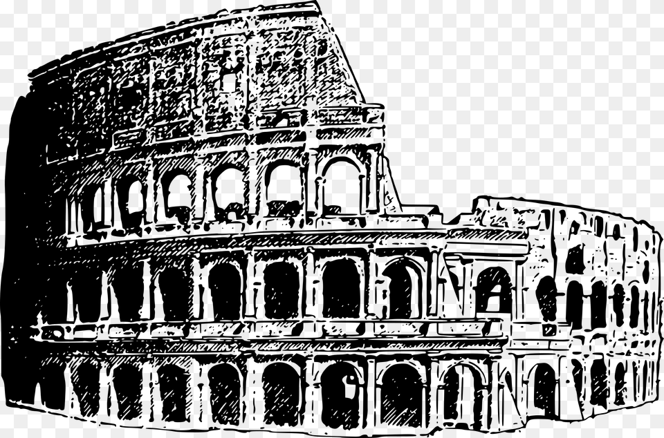 Colosseum Clipart, Gray Free Transparent Png