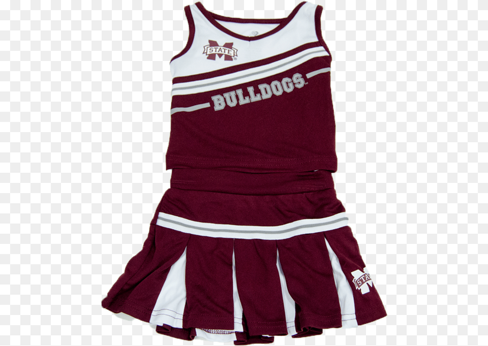 Colosseum Infant 2 Piece Diagonal Stripe Cheerleader Cheerleaders Outfit For Bulldogs, Maroon, Blouse, Clothing, Shirt Free Png Download