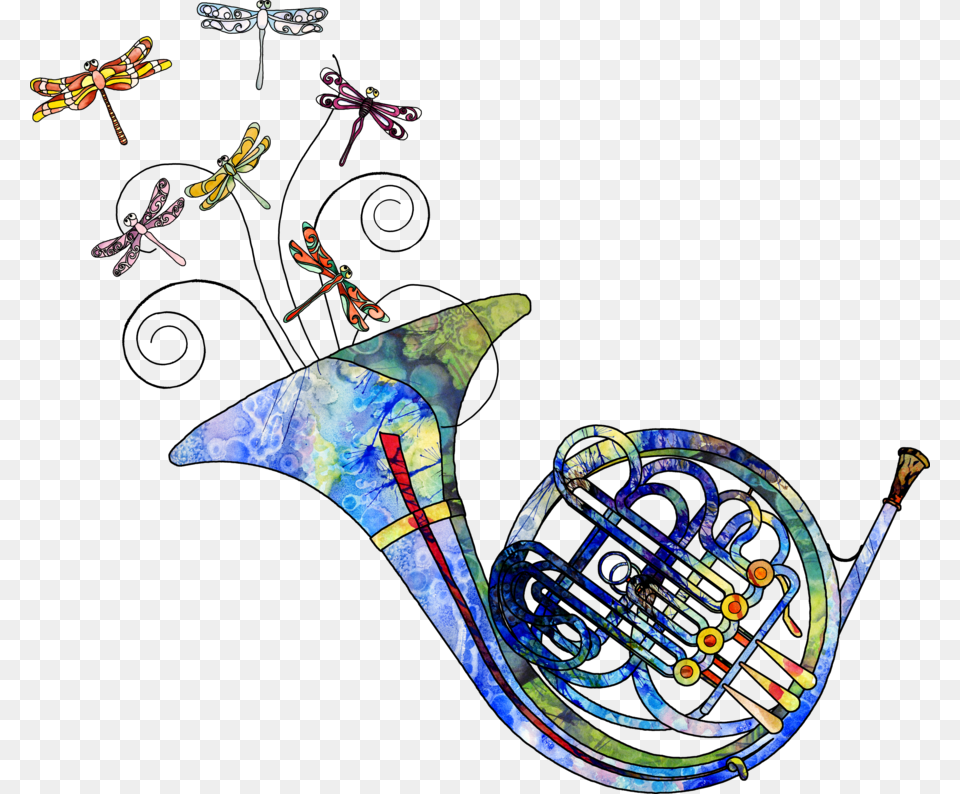 Colouful Clipart French Horn, Brass Section, Musical Instrument, Adult, Female Free Transparent Png
