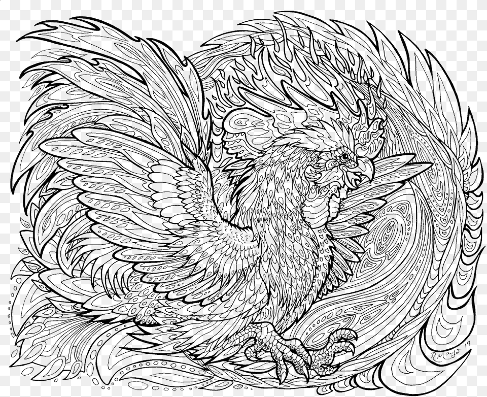 Colour Blast Lineart Phoenix Lineart, Art, Doodle, Drawing, Person Free Png