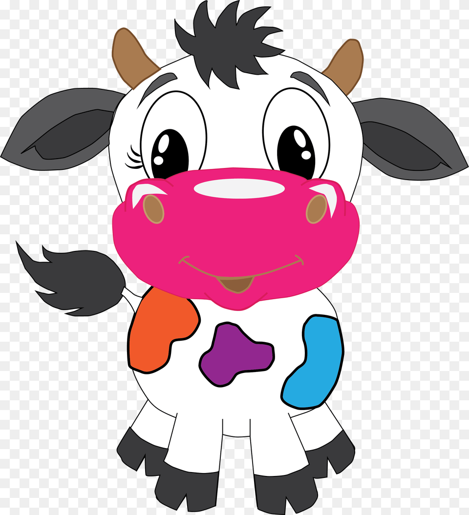 Colour Cow, Animal, Cattle, Livestock, Mammal Free Png Download