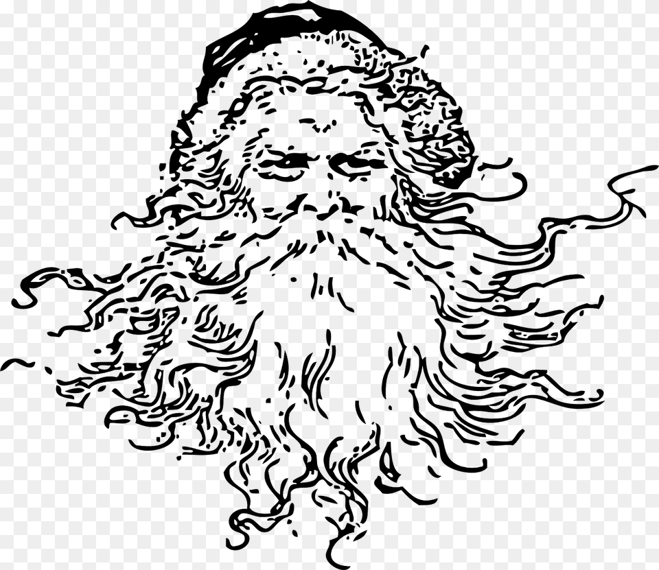 Colour In Father Christmas, Gray Free Png Download