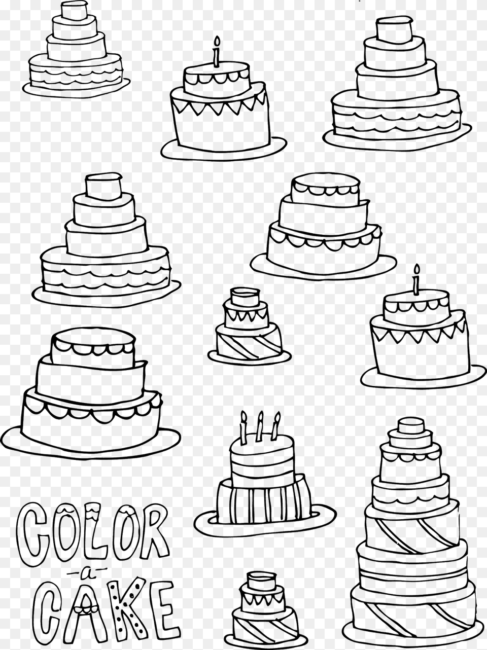 Colour Is Cake In Sketch, Gray Png Image