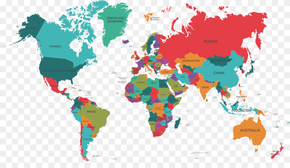 Colour Map Of The World, Atlas, Chart, Diagram, Plot Free Transparent Png