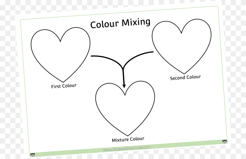 Colour Mixing Hearts Printable Early Yearsey Heart, White Board Png