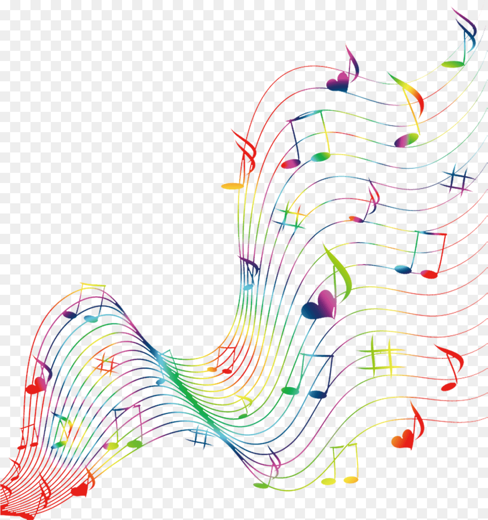 Colour Music Notes, Light, Neon Free Png Download