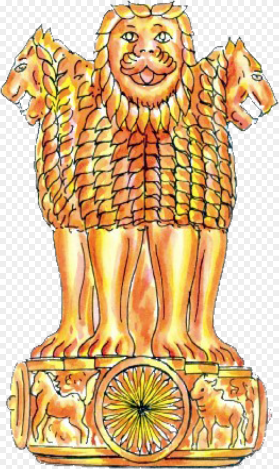 Colour Of National Emblem Of India Sketch Of National Emblem Of India Free Transparent Png