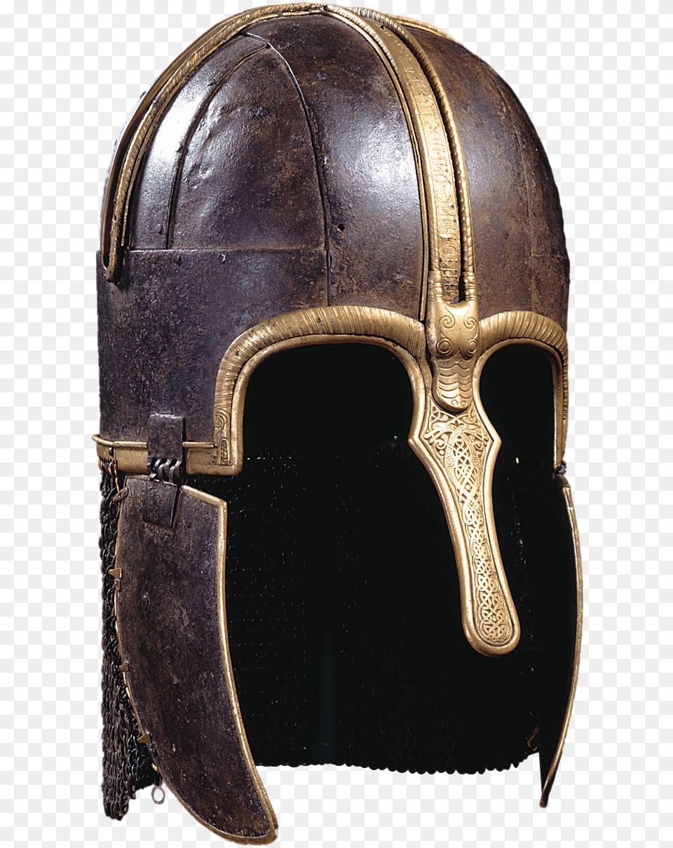 Colour Photograph Of The Coppergate Helmet York Helmet Anglo Saxon, Crash Helmet, American Football, Football, Person Png