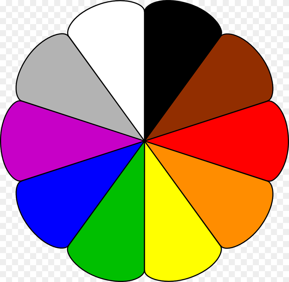 Colour Wheel With Black And White Png Image