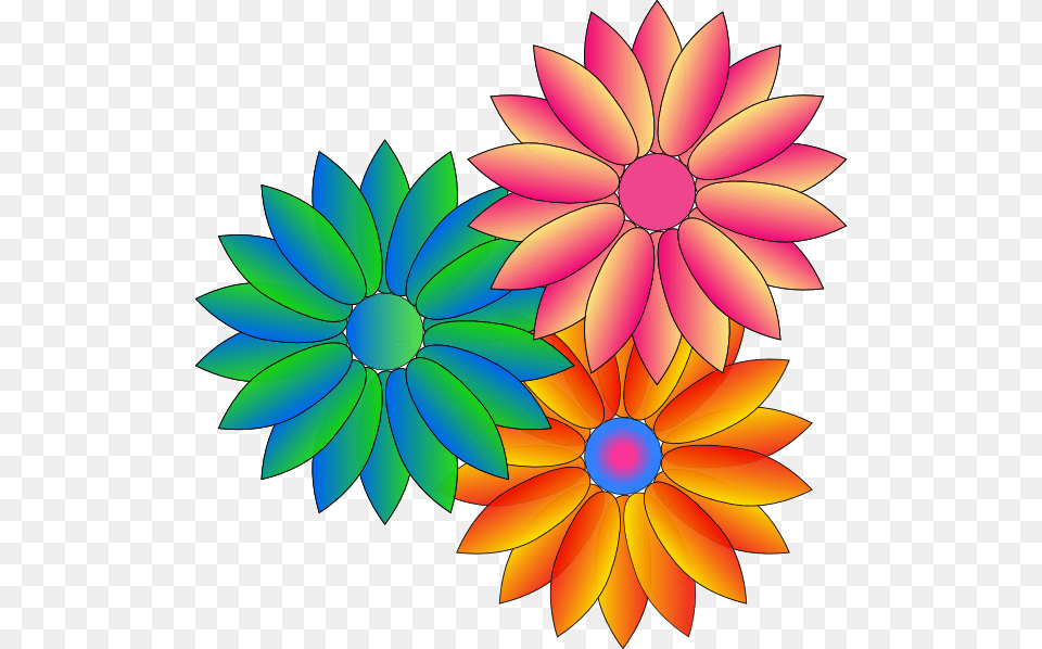 Coloured Daisies Svg Clip Arts Cartoon Flowers And Butterflies, Art, Dahlia, Floral Design, Flower Png