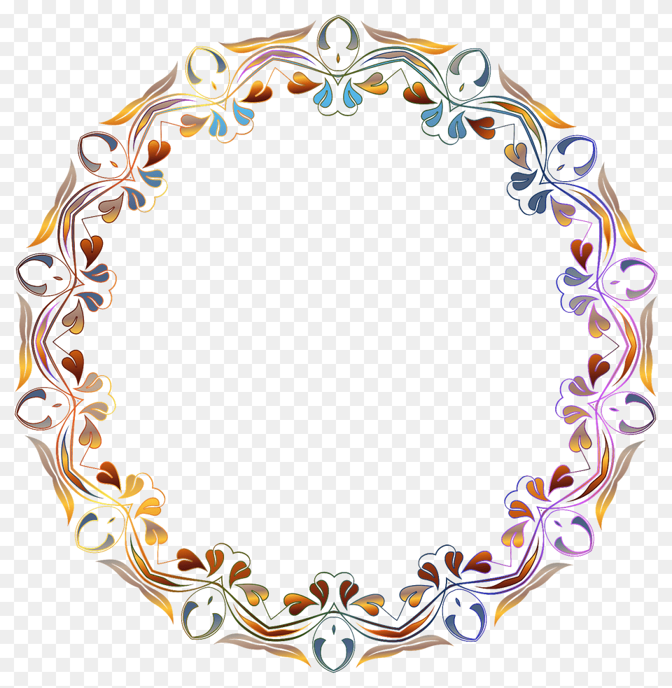 Coloured Floral Round Frame, Art, Floral Design, Graphics, Pattern Free Png Download