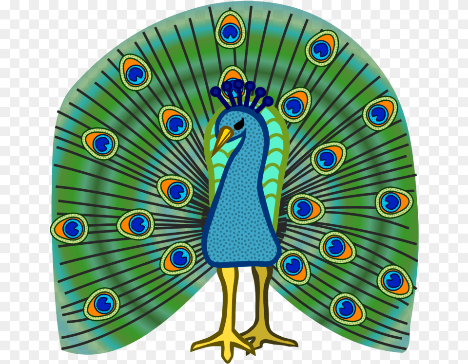 Coloured Picture Of Peacock, Disk, Animal, Bird Png Image