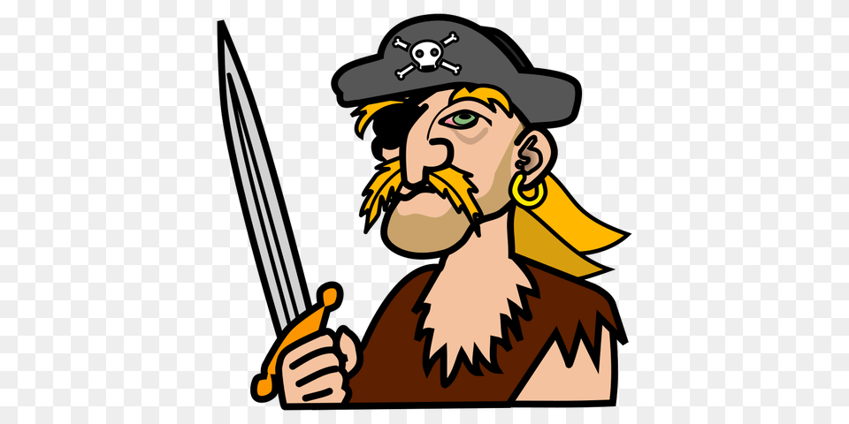 Coloured Pirate Portrait, Adult, Person, Man, Male Free Png