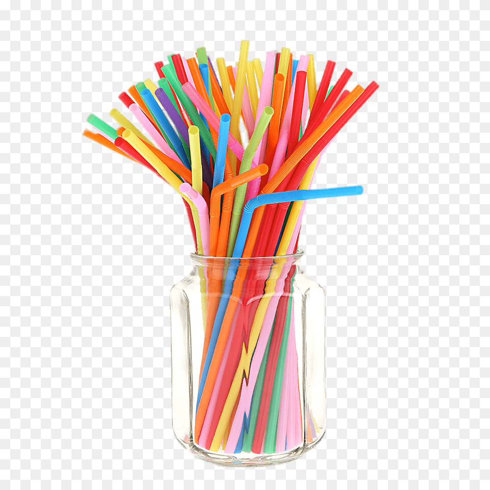 Coloured Straws In A Jar, Cutlery, Spoon, Smoke Pipe Png Image