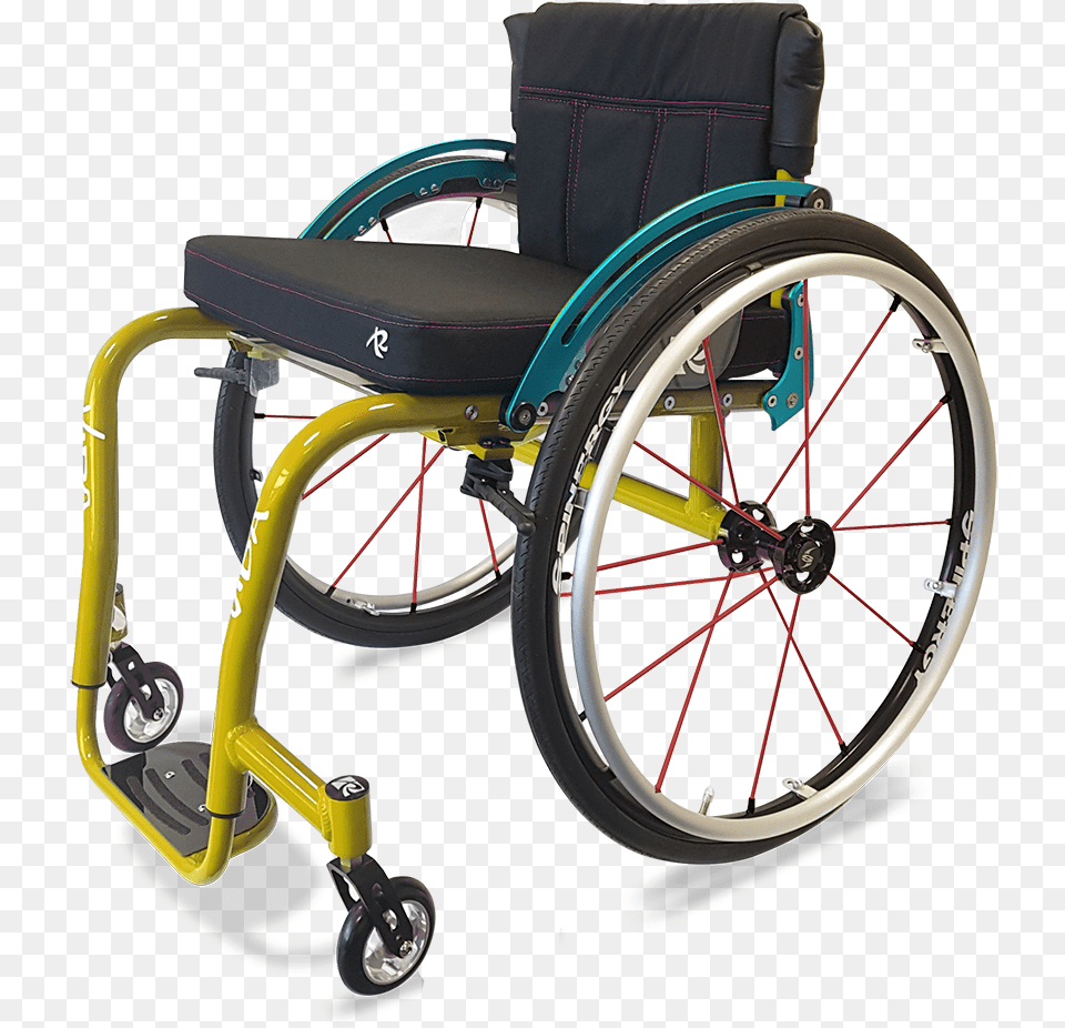 Coloured Vida Yellow Frame Green Supports Active Wheelchairs Uk, Chair, Furniture, Machine, Wheel Free Transparent Png