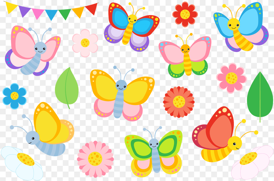 Colourful Butterfly Clipart And Vectors By La Boutique Clip Art Colourful Butterfly, Pattern Free Png Download