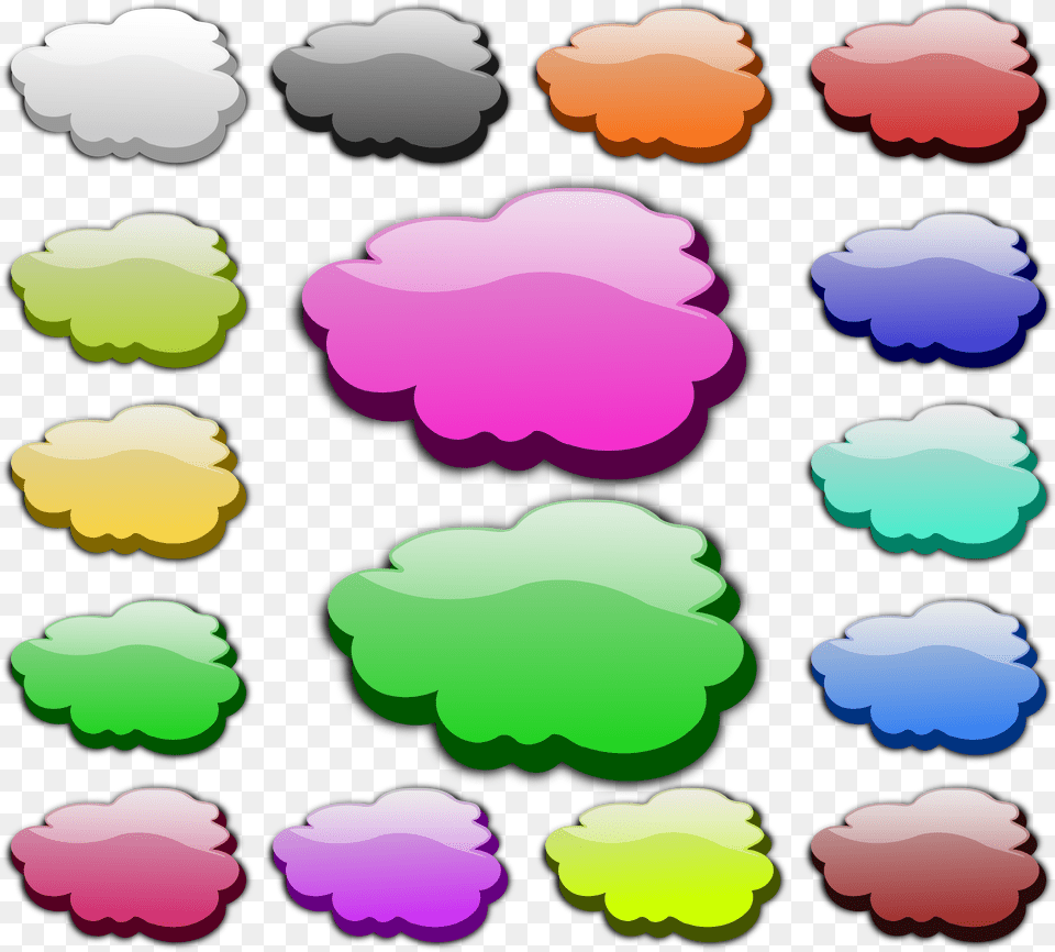 Colourful Clouds Cartoon Png Image