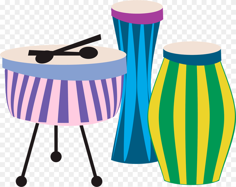 Colourful Drums Clipart, Drum, Musical Instrument, Percussion Free Transparent Png