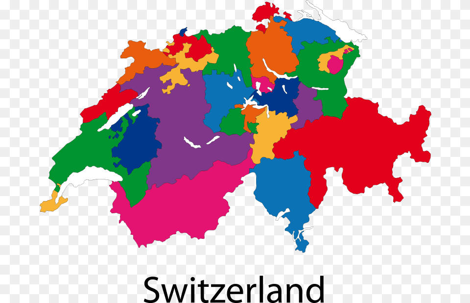 Colourful Map Of Switzerland Colourful Map Of Switzerland, Chart, Plot, Atlas, Diagram Png Image