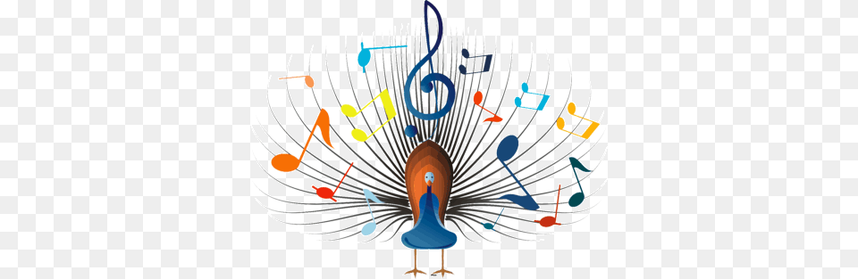 Colourful Music Notes, Animal, Bird, Chandelier, Lamp Free Png Download