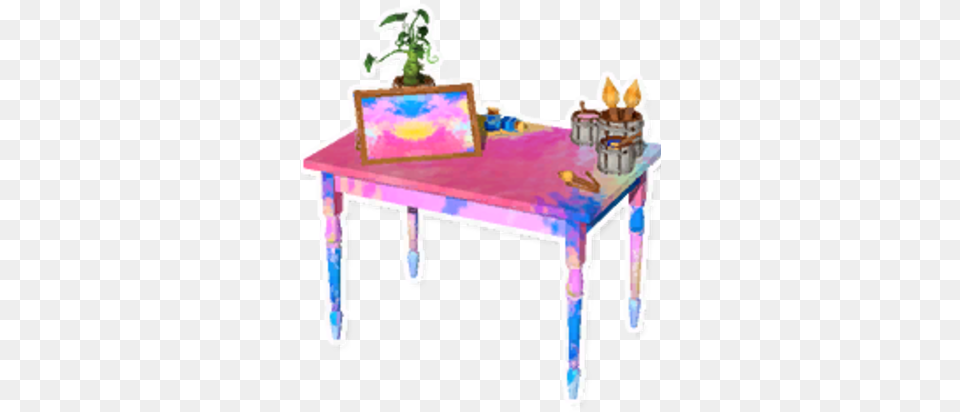 Colourful Splatter Workbench Coffee Table, Furniture, Dining Table, Desk, Dining Room Free Png Download