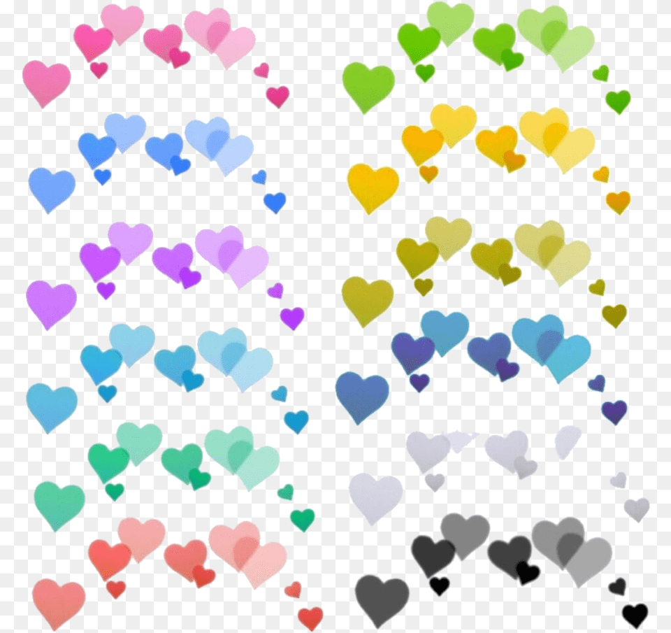 Colours Hearts And Overlay Sticker Picsart Cute, Heart, Plant Png Image
