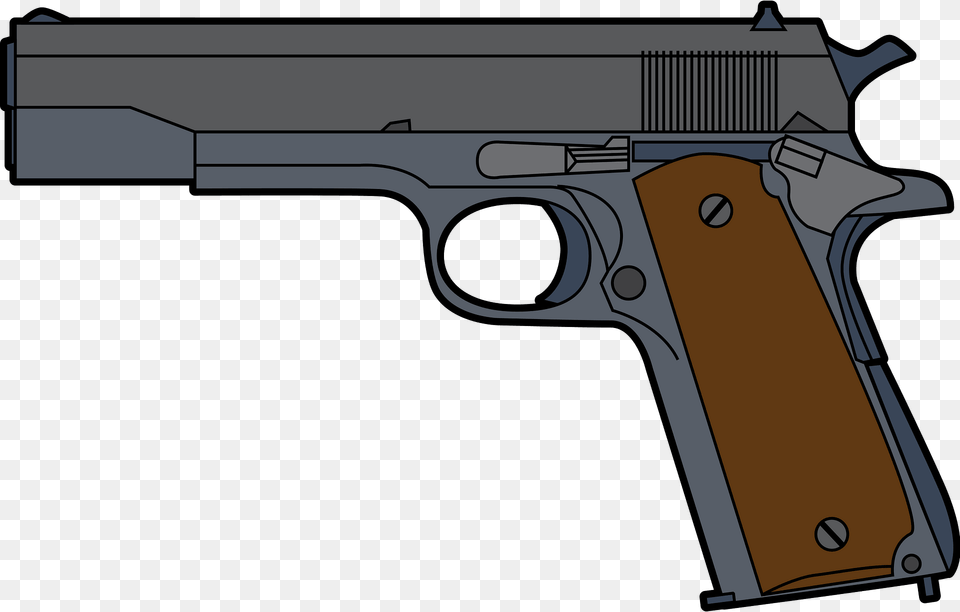 Colt M1911 Clipart, Firearm, Gun, Handgun, Weapon Png