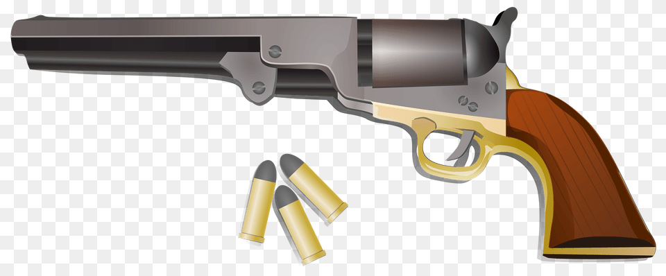 Colt Peacemaker And Shells Clipart, Weapon, Handgun, Gun, Firearm Png Image