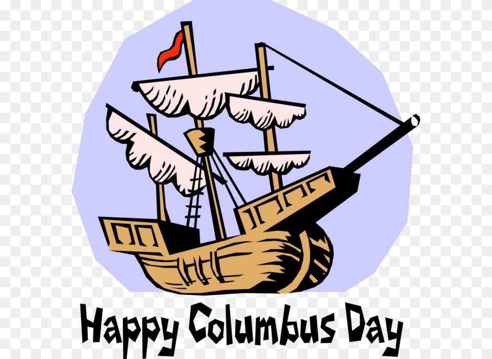 Columbus Arrives In America, Boat, Sailboat, Transportation, Vehicle Free Png