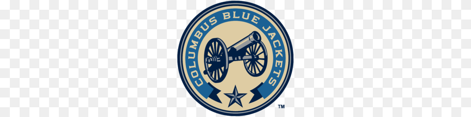Columbus Blue Jackets Nhlhc Logo, Cannon, Weapon, Wheel, Machine Png