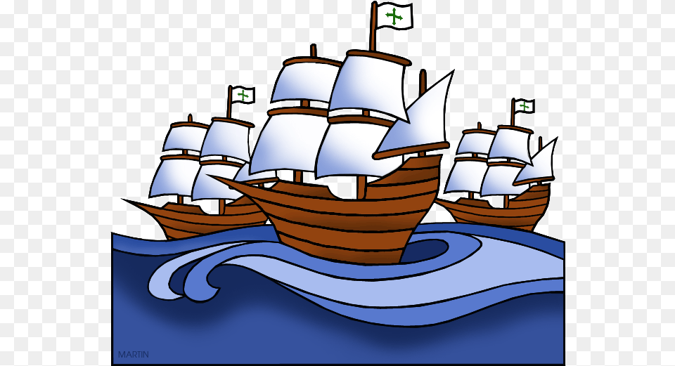 Columbus Day Clip Art By Phillip Martin Nina Pinta Columbus Ships Clip Art, Boat, Sailboat, Transportation, Vehicle Png