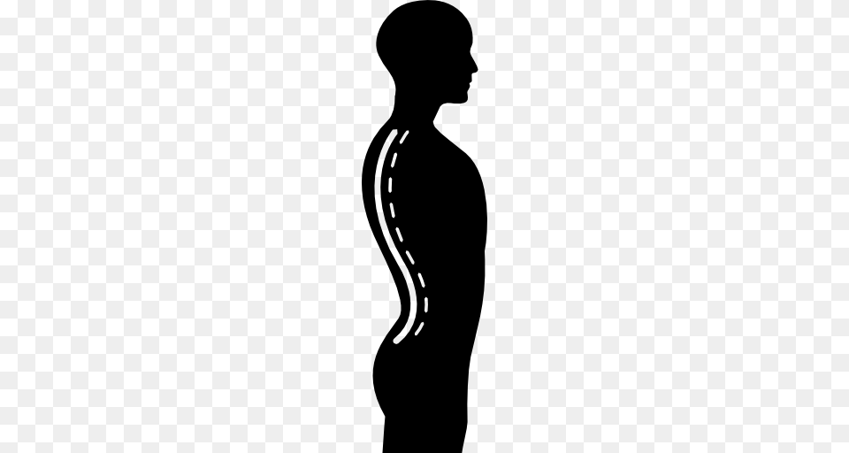 Column Inside A Male Human Body Silhouette In Side View, Adult, Man, Person, Face Png Image