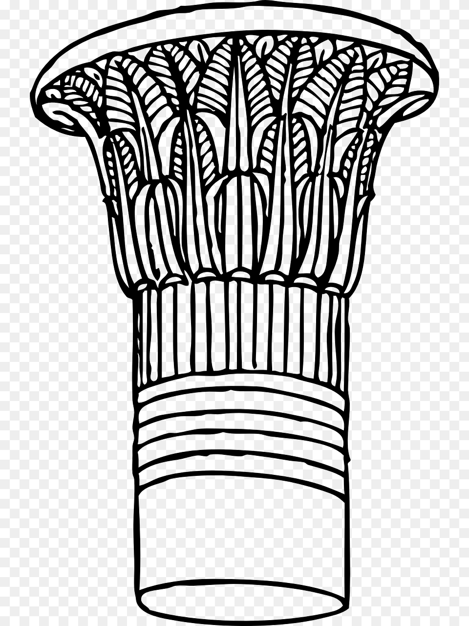 Column With Bell Capital, Gray Free Png